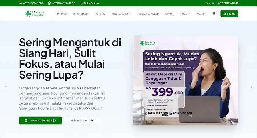 Medistra Hospital Website Preview
