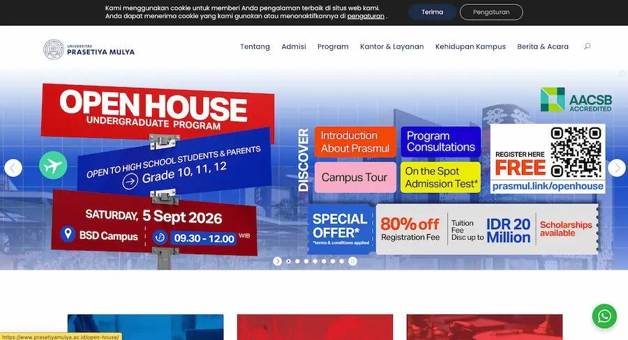 Universitas Prasetiya Mulya Website Preview