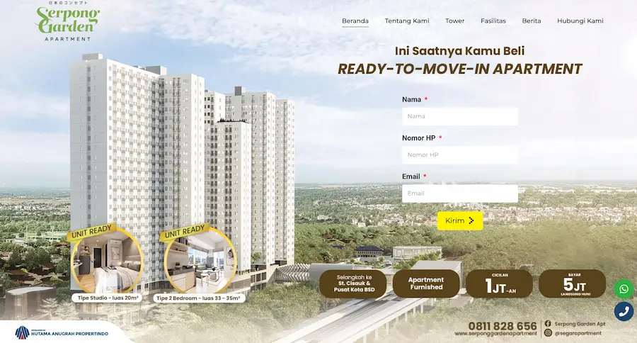 Serpong Garden Apartment Website Preview
