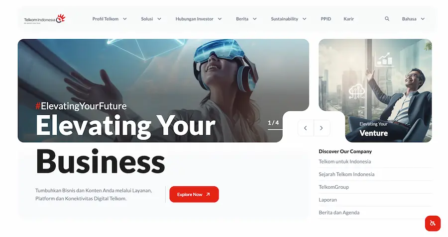 Telkom Indonesia Website Preview