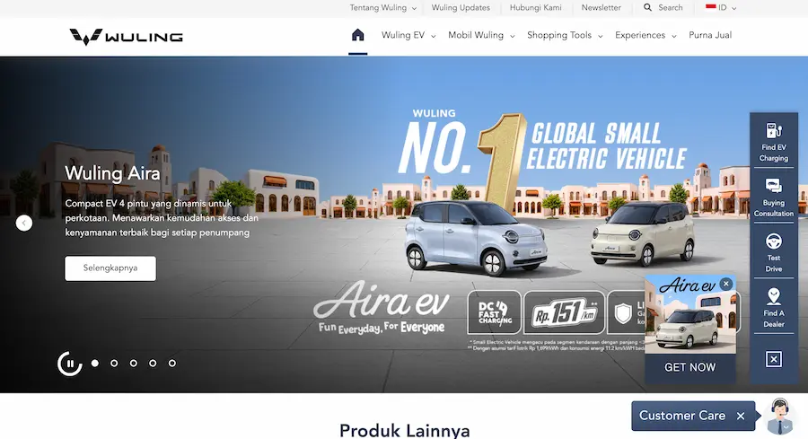 Wuling Indonesia Website Preview